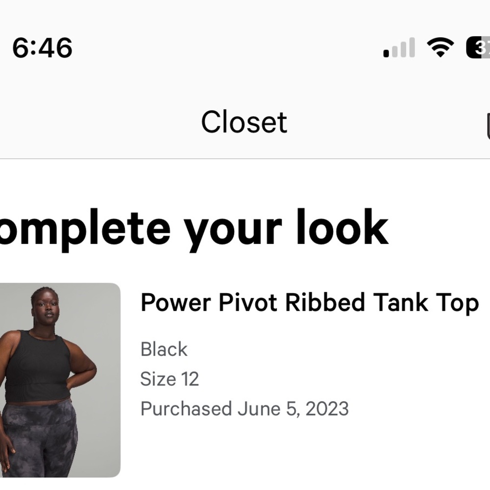 Lululemon Power Pivot Tank Black